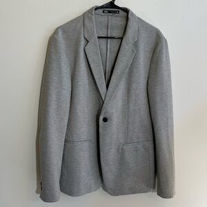 Zara Men’s Grey Suit Jacket Blazer Size Large Excellent Condition